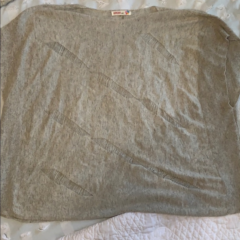 Gray sweater with cut outs